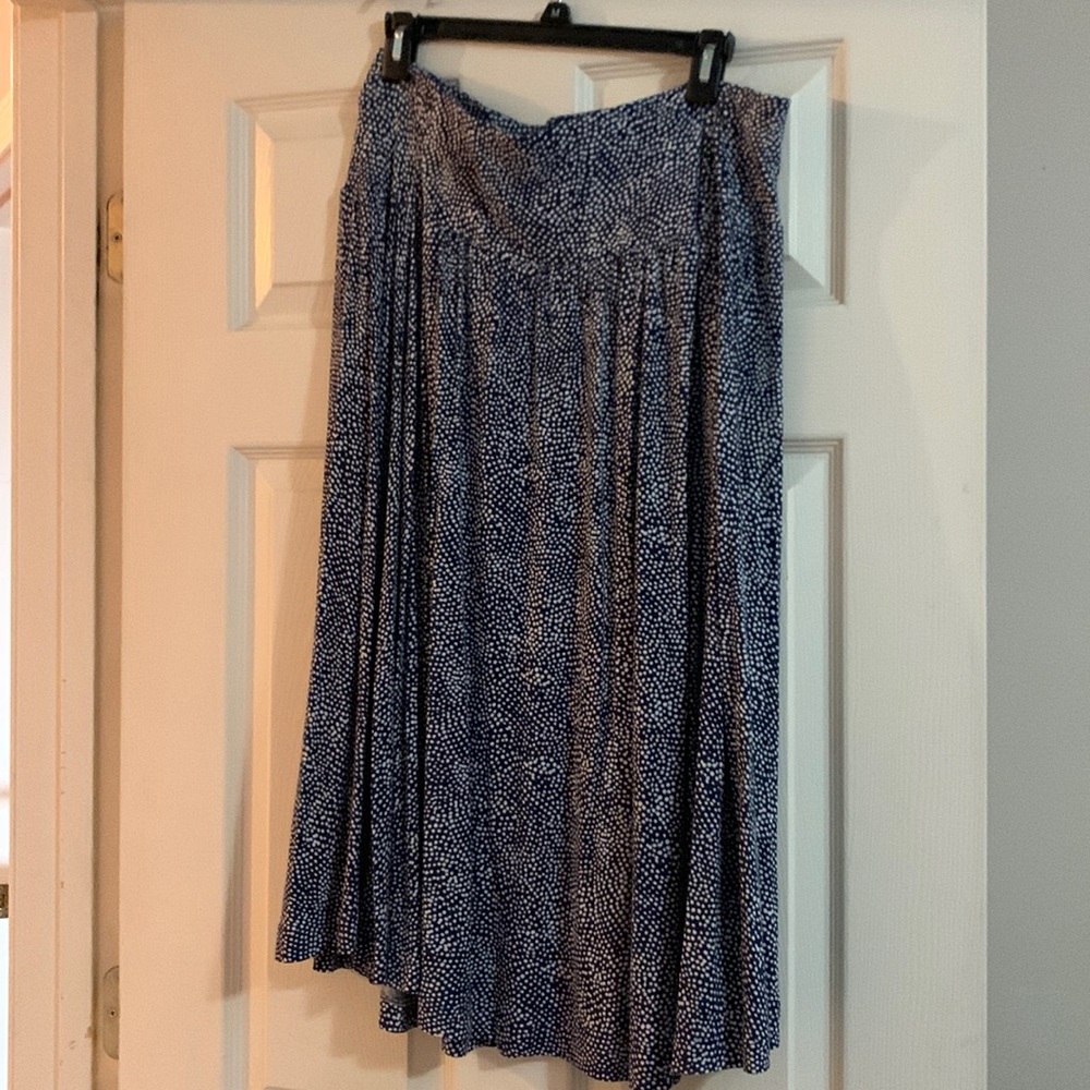 NWT Hilary Radley blue white dot skirt large
